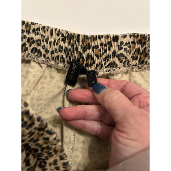 Bandit And The Babe Medium Leopard Joggers Zipper Accents 100% Cotton Drawstring - Picture 5 of 12